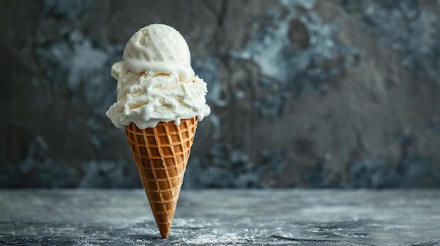 Melting Ice Cream in Waffle Cone Summer Treat Image