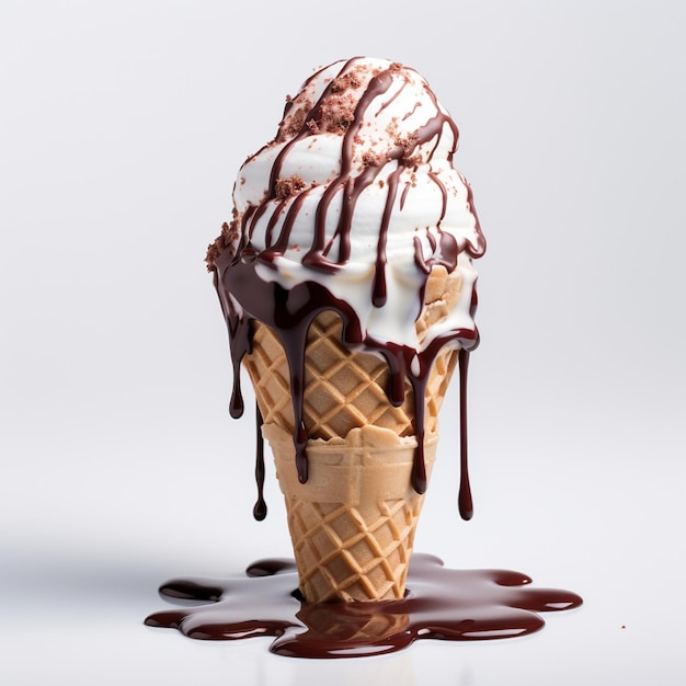 melting ice cream on a white background