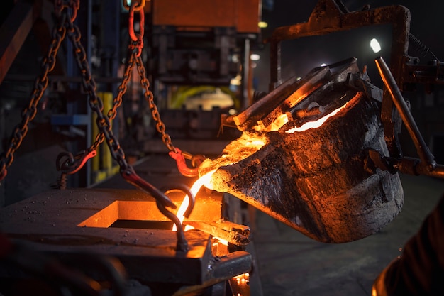 Melting iron and casting.