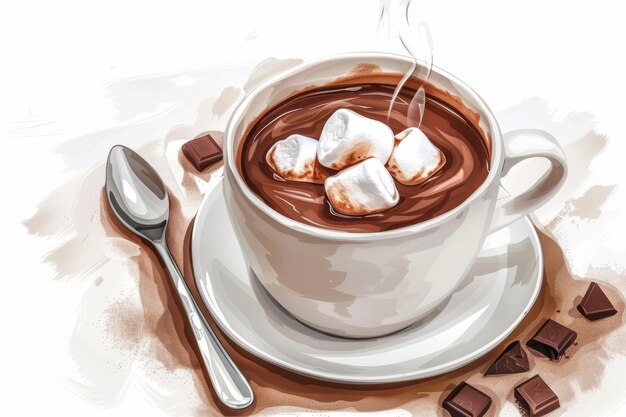 Melting Marshmallow in Hot Chocolate Bliss