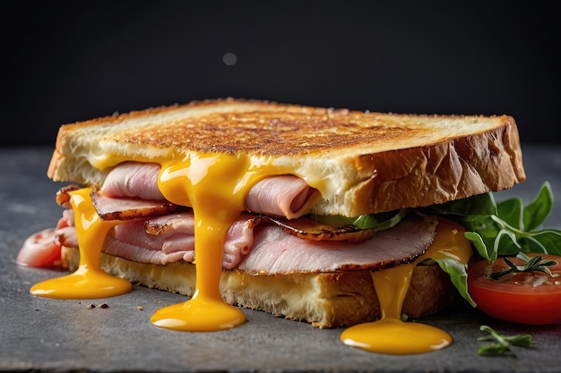 Melty Cheese and Ham Sandwich