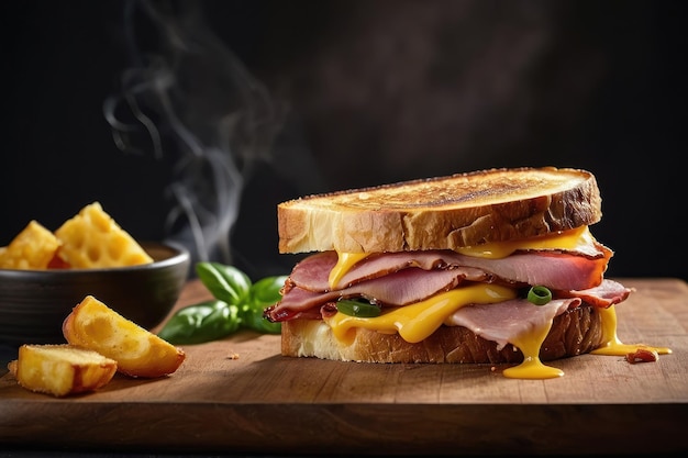 Melty Cheese and Ham Sandwich