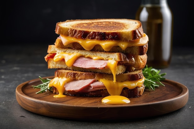 Melty Cheese and Ham Sandwich