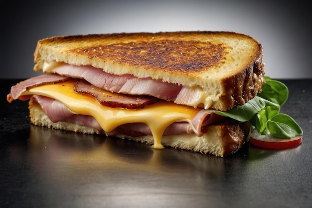 Melty Cheese and Ham Sandwich