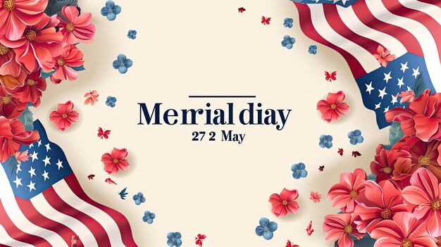 Photo memorial day 27 may of the usa flag social meida usa memorial day poster may 27 2024