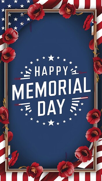 Photo memorial day background honoring all who served banner vector illustration generated by ai