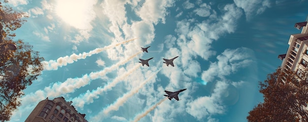 Memorial Day Parade Thunderous Salute of Military Jets in Formation