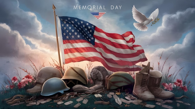 Memorial Day Poster Banner Social Media Banner Social Media Post Image photo