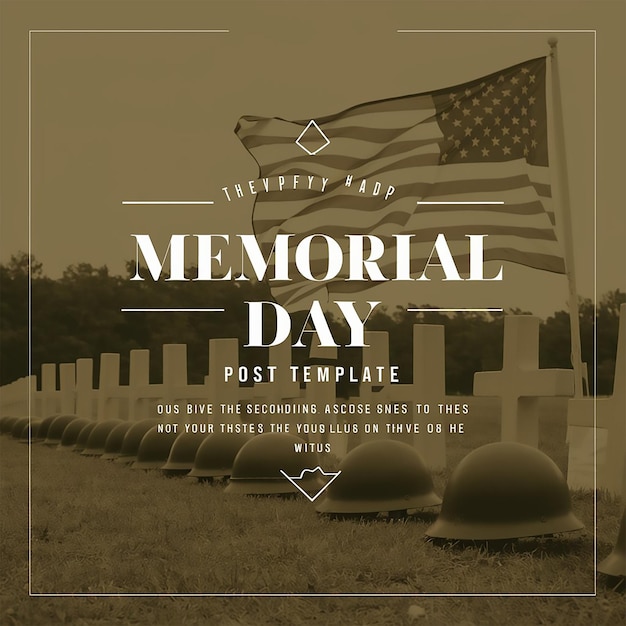 Memorial Day Social Media post design template