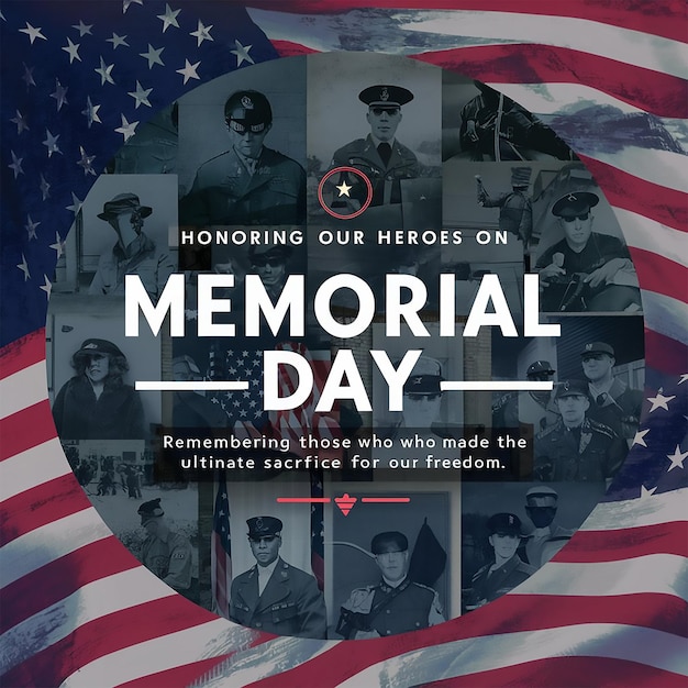 Memorial Day Social Media post design template