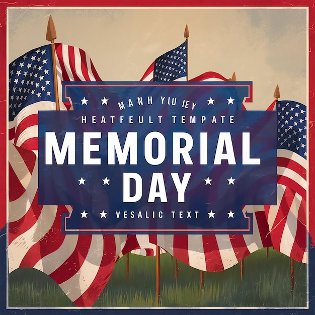 Memorial Day Social Media post design template