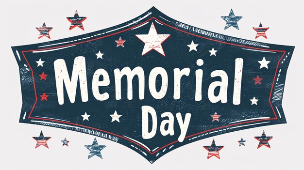 Photo memorial day text poster