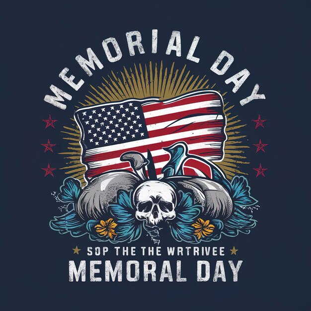 Photo memorial day tshirt design