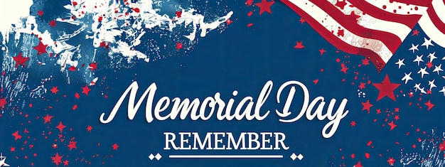 Photo memorial day usa flag card design with stars and stripes