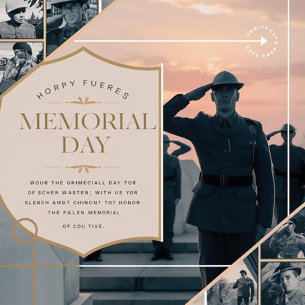 Memorials Day Social Media post design template