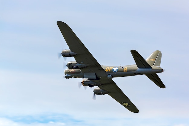 Memphis Belle Boeing B 17 Bomber Flying over Shoreham Airfield