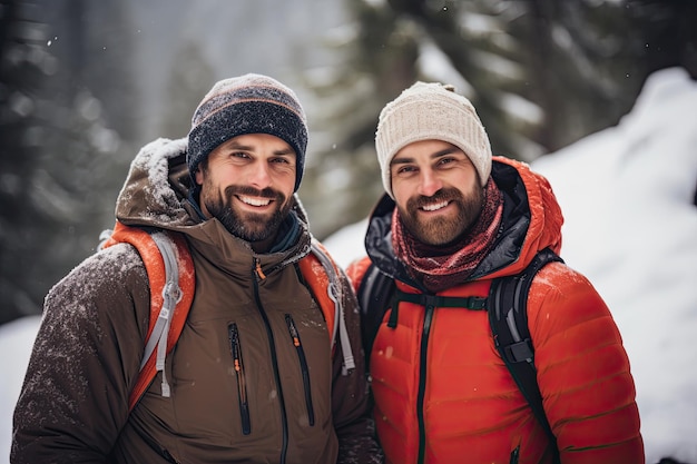 Men Hiking in Mountains