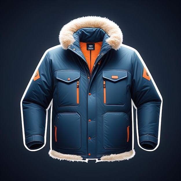 men jacket and winter jacketwinter jacket with a jacket jacket on a blue background