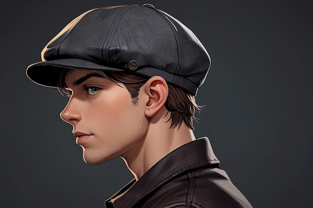 Men Newsboy Cap Mockup Template PSD Design