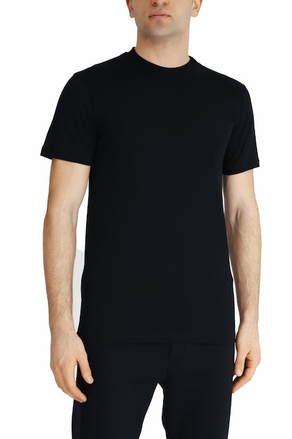 Men's black tshirts mockup Design templatemockup copy space