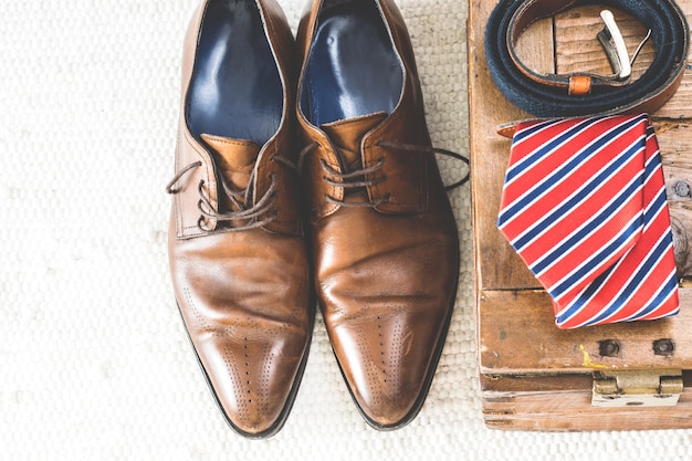 Men's business outfit and accessories