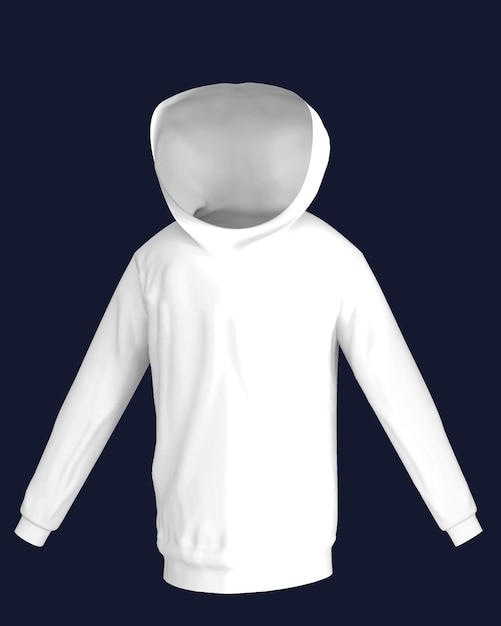 Photo men's hoodie white 3dimage blank image 3d render concept