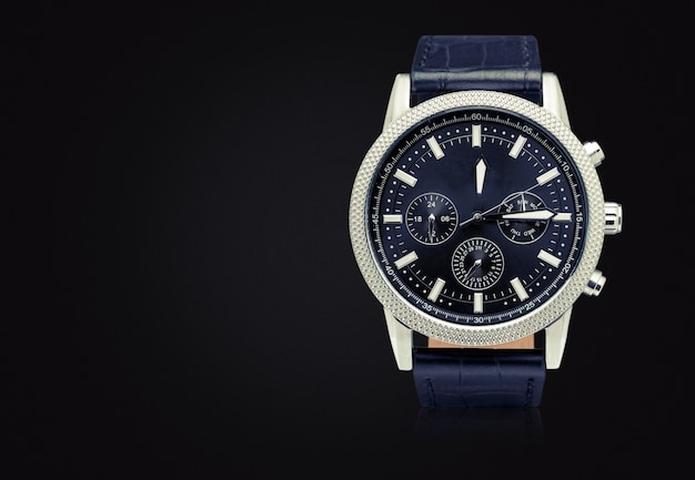 Men's mechanical watch on dark  background