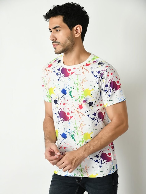 Men's Printed TShirt Regular Fit Round Neck Half Sleeves