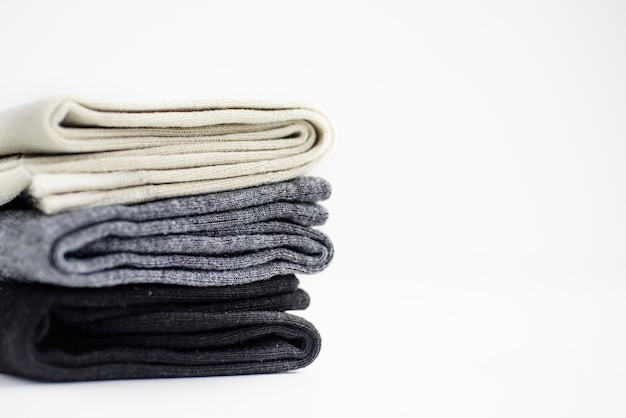 Men's socks on a white background closeup