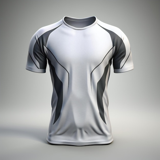 Men's Sports TShirt Template with Grey and Black Accents