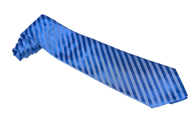 Men's tie rolled up in a roll object isolated on a white background