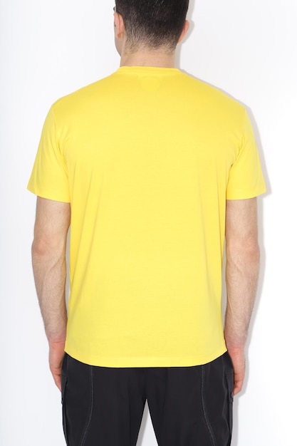 Men's yellow tshirts mockup Design templatemockup