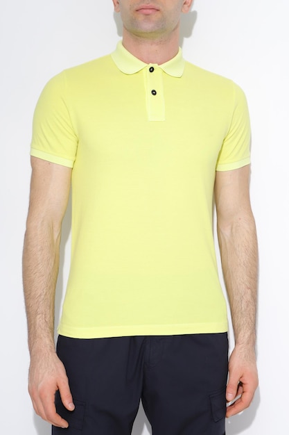 Men's yellow tshirts mockup Design templatemockup