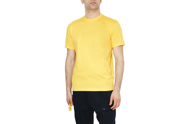 Men's yellow tshirts mockup Design templatemockup