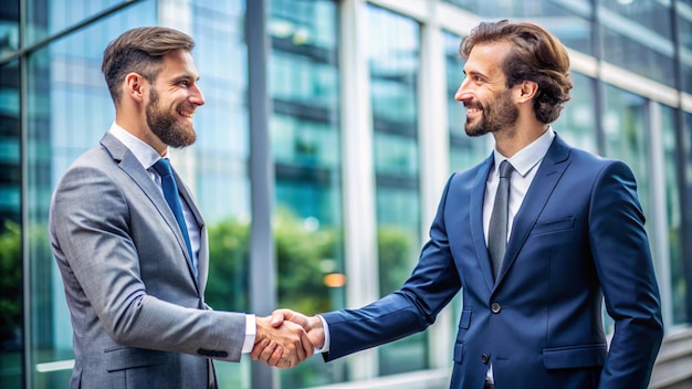 men shaking hands in front of a window