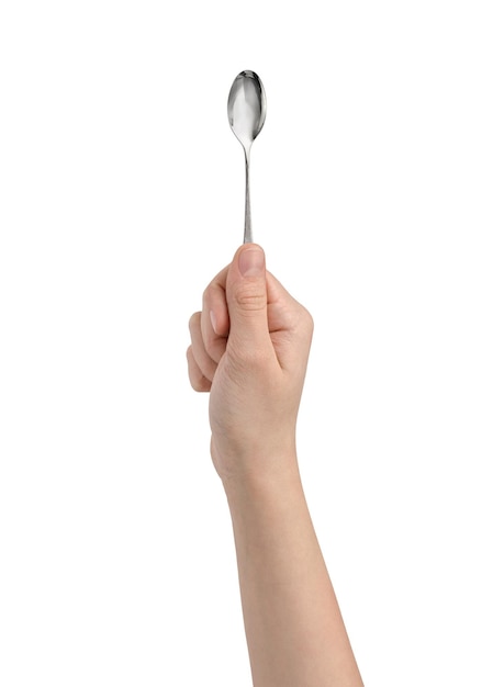 Men or Women Hand holding a spoon, tea spoon