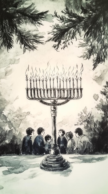 Photo menorah festival of lights judaism religion spiritual symbol