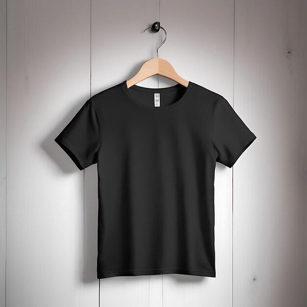 Photo mens black tshirt mockup