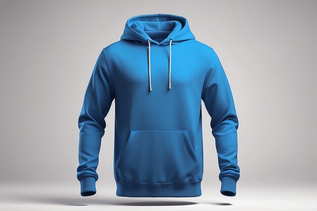 Photo mens blue blank hoodie templatefrom two sides natural shape on invisible mannequin