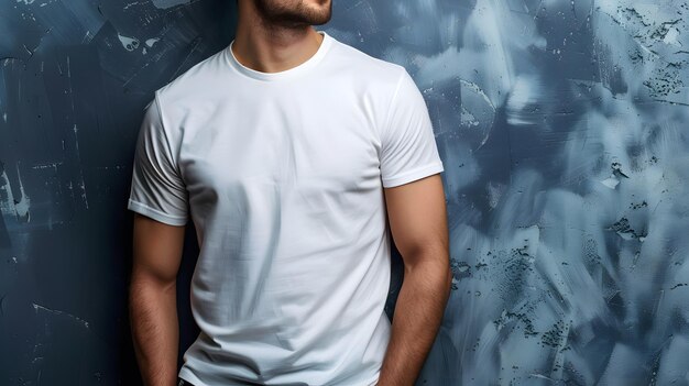 Photo mens white short sleeve round neck tshirt mockup it is a useful tool for clothing designers to help visualize tshirts before actual production save time and money and makes it easier to decide