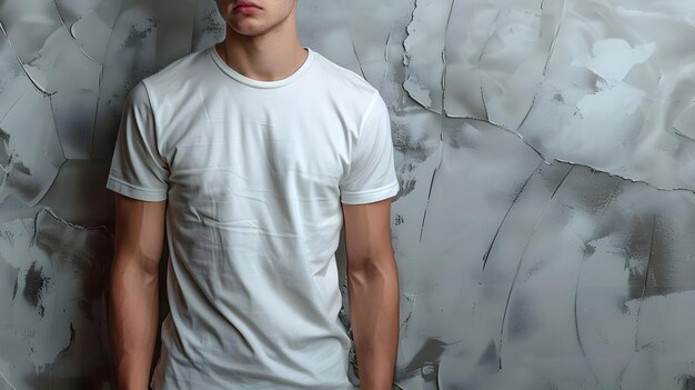 Photo mens white short sleeve round neck tshirt mockup it is a useful tool for clothing designers to help visualize tshirts before actual production save time and money and makes it easier to decide