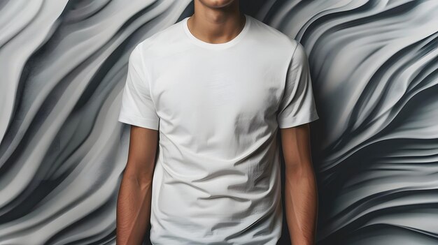 Photo mens white short sleeve round neck tshirt mockup it is a useful tool for clothing designers to help visualize tshirts before actual production save time and money and makes it easier to decide