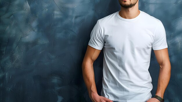 Photo mens white short sleeve round neck tshirt mockup it is a useful tool for clothing designers to help visualize tshirts before actual production save time and money and makes it easier to decide