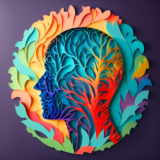 Mental Health Color Papercut