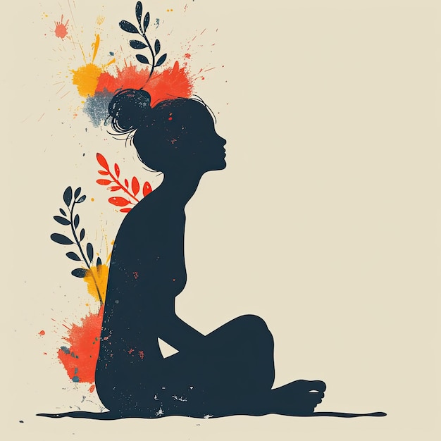 Mental health concept illustration Abstract illustration of the head silhouette