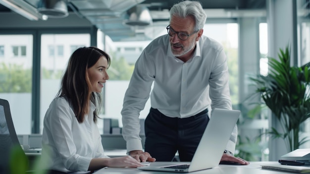 Mentor Guiding Employee at Work