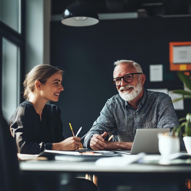 Photo mentoring session with a senior employee guiding a junior employee