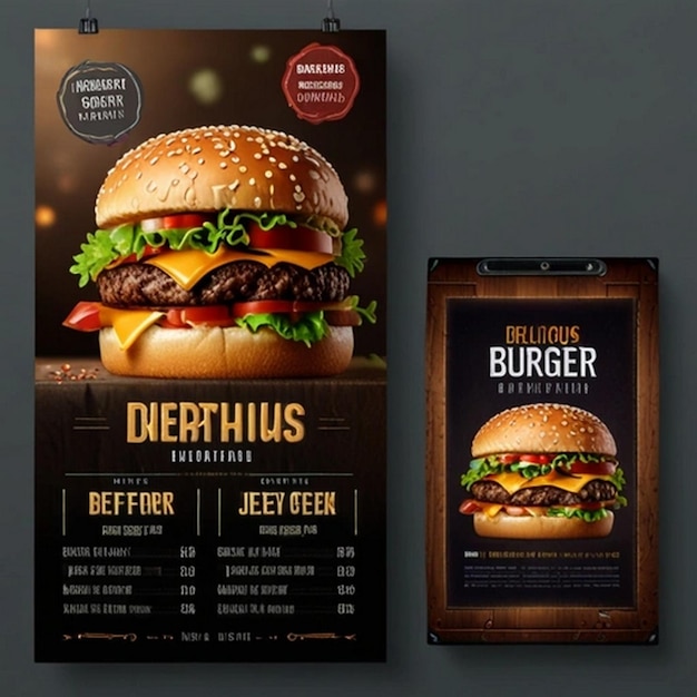 Photo a menu for a burger restaurant called  oster  is next to a phone