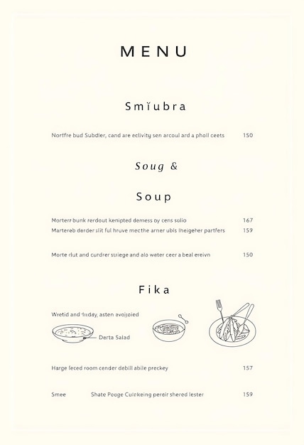 a menu for food and drink with the menu for pomegranate