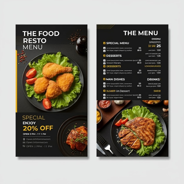 a menu for food and menu for the food menu